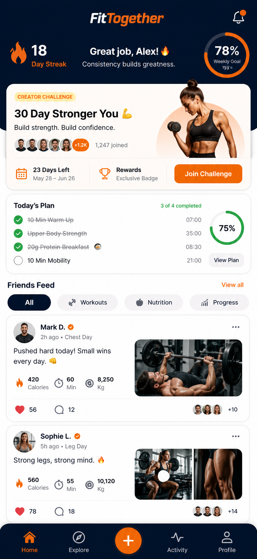 Habit Social mobile app concept