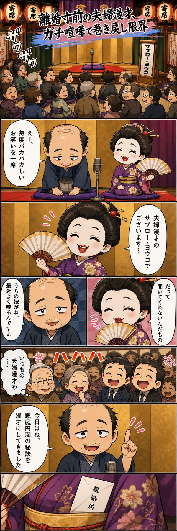 Divorcing couple's manzai